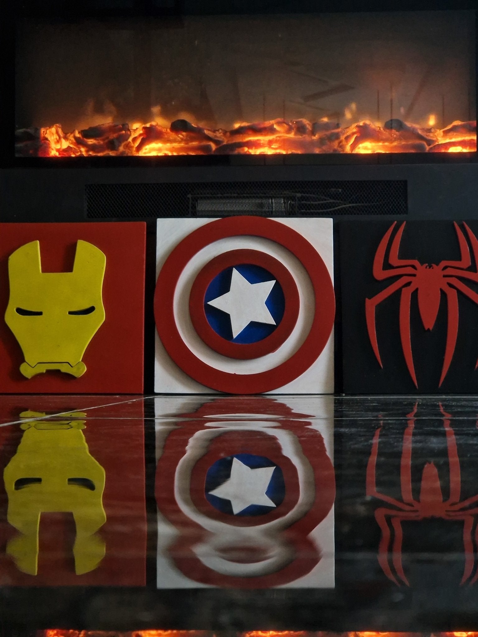 MARVEL 3D FRAME IN WOODEN ART (IRON - MAN , CAPTAN AMERICA , SPIDER - MAN 30% OFF) - MINDSTONE