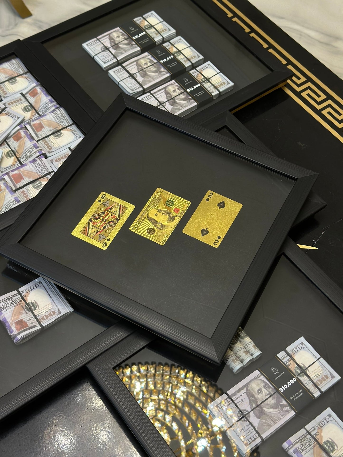 Gold Cards 3D Stacked Frame - USD (30 % OFF) - MINDSTONE