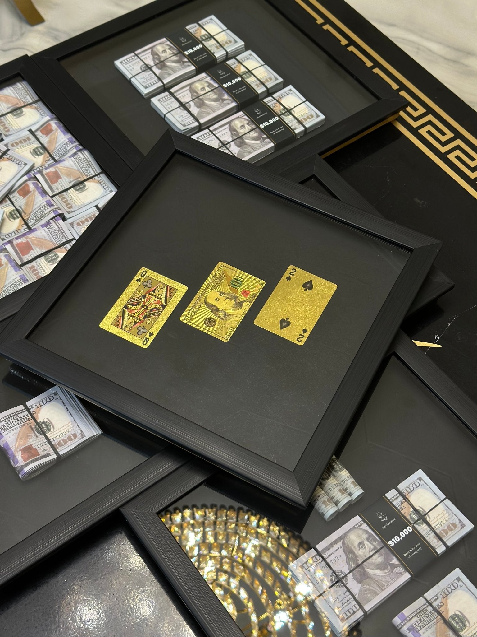 Gold Cards 3D Stacked Frame - USD (30 % OFF) - MINDSTONE