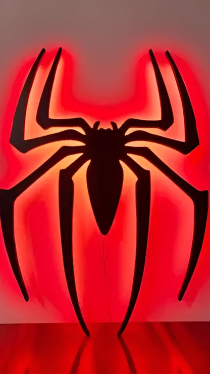 Black Spider Logo LED Light Up Wall Decoration